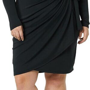 Women's Wrap Dress Plus Size Long Sleeve Classic Matte Jersey Casual